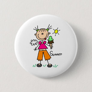 Eiscreme An Einem Heißen Sommertag Knopf Button