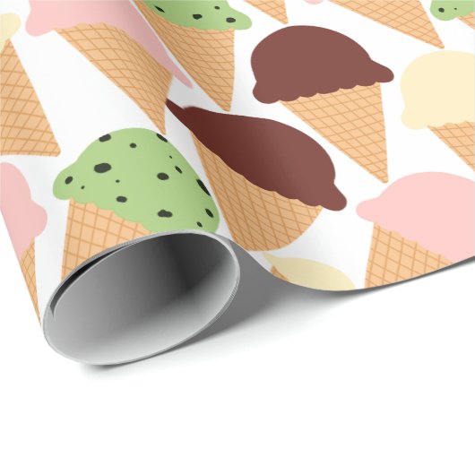 Eiscreme-Aromen Geschenkpapier (Rolleneckpunkt)