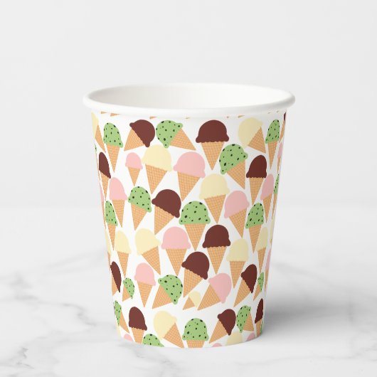 Eiscreme-Aromen Pappbecher (Rückseite)