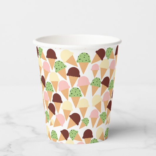 Eiscreme-Aromen Pappbecher (Vorderseite)