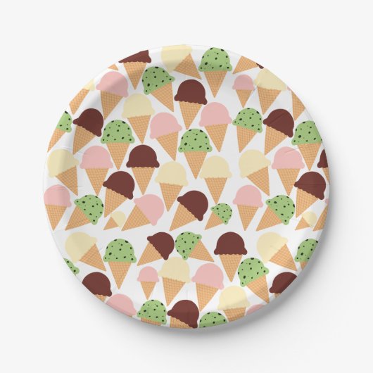 Eiscreme-Aromen Pappteller (Vorderseite)