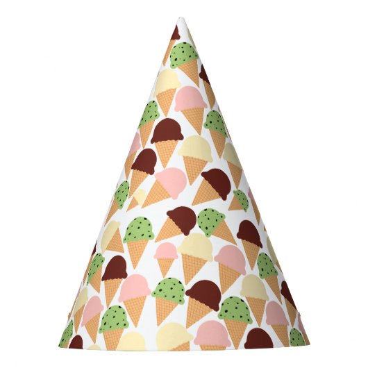 Eiscreme-Aromen Partyhütchen (Vorderseite)