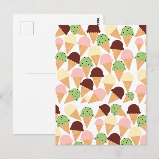 Eiscreme-Aromen Postkarte (Vorne/Hinten)