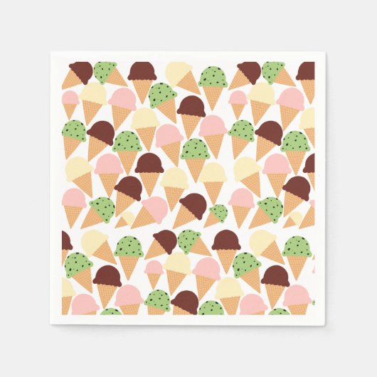 Eiscreme-Aromen Serviette (Vorderseite)
