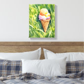 Eiscreme auf einem grasbewachsenen Pflaster Leinwanddruck (Insitu (Schlafzimmer))