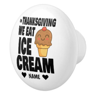 Eiscreme auf Erntedank Keramikknauf