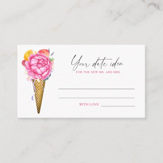 Eiscreme aufgezeichnet - Ideen Datum Nacht \ Datum Begleitkarte (Vorderseite)
