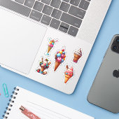 Eiscreme Aufkleber (Laptop mit iPhone)