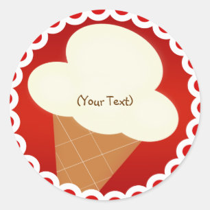 Eiscreme-Aufkleber Runder Aufkleber