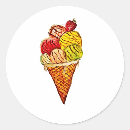 Eiscreme-Aufkleber Runder Aufkleber (Vorderseite)