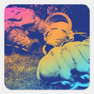 Eiscreme aus Fiberglas Quadratischer Aufkleber