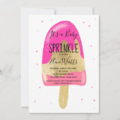 Eiscreme aus Gold Glitzer Sprinkbrause Einladung (Vorderseite)