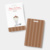 Eiscreme Ausweis (Vorder- & Rückseite)