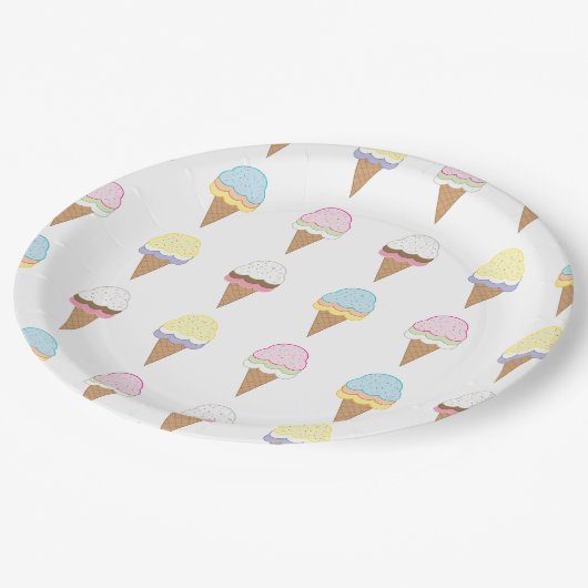 Eiscreme Awesomness Pappteller (Schrägansicht)