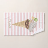 Eiscreme Baby Elephant Pink Stripes Badhandtuch Set (Handtuch)