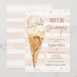 Eiscreme-Baby-Party Hier ist der Clou Baby Shower Einladung