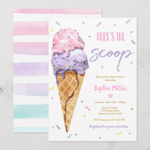 Eiscreme-Baby-Party Hier ist die Skizze Baby Showe Einladung