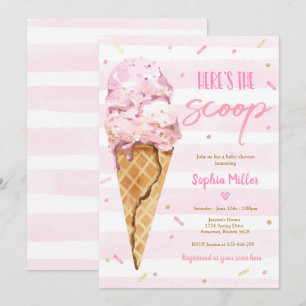 Eiscreme-Baby-Shower Hier ist der Scoop Baby Showe Einladung