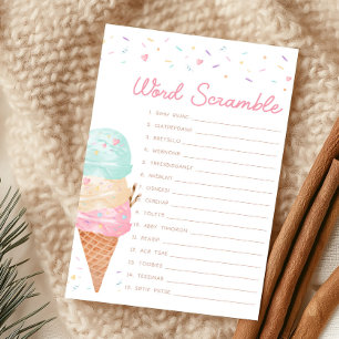 Eiscreme-Baby-Shower-Wortverwirrungsspiel