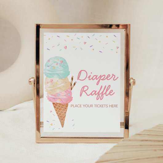 Eiscreme-Babydusche Windelwindeln Poster