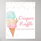 Eiscreme-Babydusche Windelwindeln Poster (Vorne)