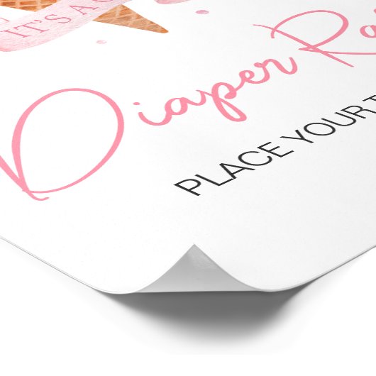 Eiscreme-Babydusche Windelwindeln Poster (Ecke)