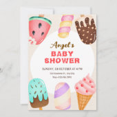 Eiscreme-Babyshower Einladung (Vorderseite)