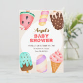 Eiscreme-Babyshower Einladung (Stehend Vorderseite)
