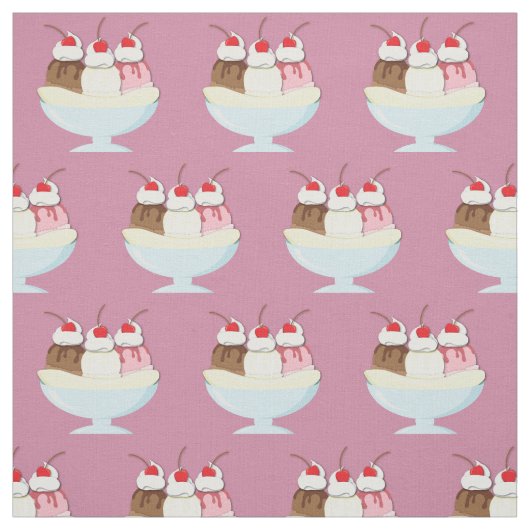 Eiscreme Banana Split Stoff (Muster)
