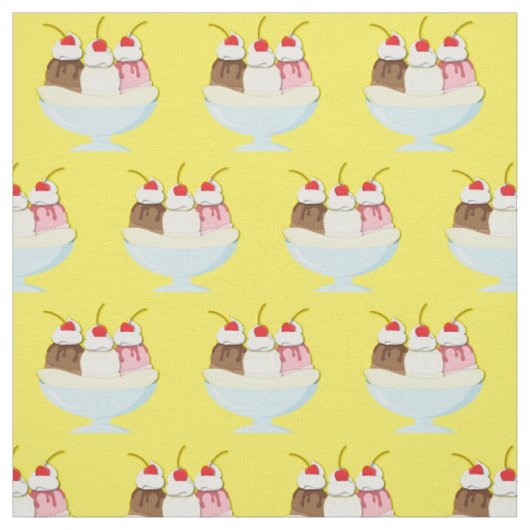 Eiscreme Banana Split Stoff (Muster)