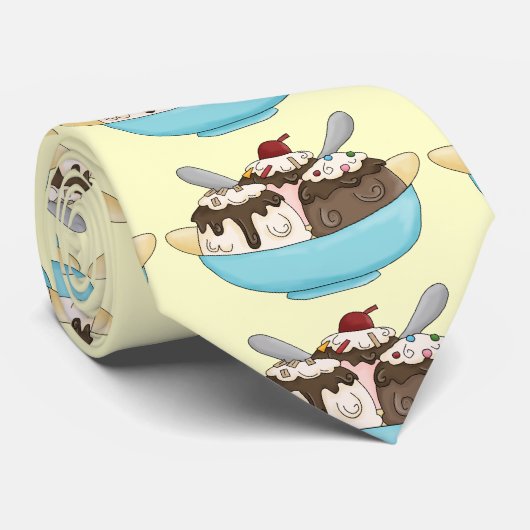 Eiscreme-Banana- splitKrawatte Krawatte (Gerollt)