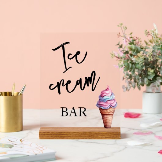 Eiscreme-Bar-Hochzeit Acryl-Schild Acrylschild (Hochzeit)