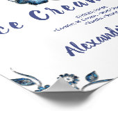 Eiscreme-Bar Hochzeitblauer Schild (Ecke)