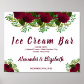 Eiscreme-Bar Hochzeitssymbol für Rote Blume Poster (Vorne)