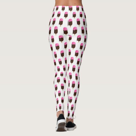 Eiscreme-Bar mit Erdbeerbrille ToppPattern Leggings (Rückseite)