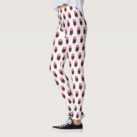 Eiscreme-Bar mit Erdbeerbrille ToppPattern Leggings (Links)