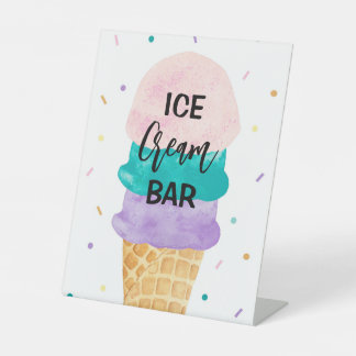 Eiscreme-Bar Party Sign - Sundae Sockelschild
