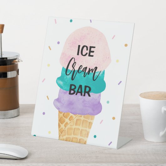 Eiscreme-Bar Party Sign - Sundae Sockelschild (In SItu)