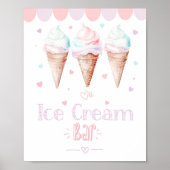 Eiscreme-Bar-Pastell-Geburtstagsfeier Poster (Vorne)
