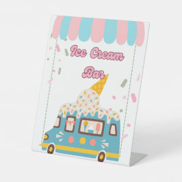 Eiscreme-Bar-Schild für Geburtstagsfeier Sockelschild