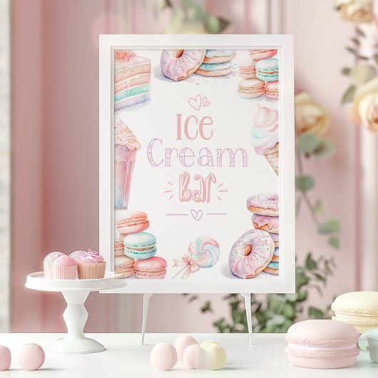 Eiscreme-Bar Sweet Pastel Geburtstag Poster