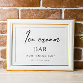 Eiscreme Bar Wedding Sign Poster