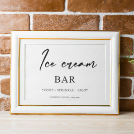 Eiscreme Bar Wedding Sign Poster