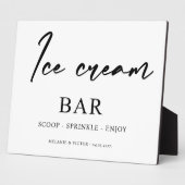 Eiscreme-Bar Wedding-Zeichen Fotoplatte (Seite)