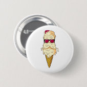 Eiscreme-Bart Button (Vorne & Hinten)