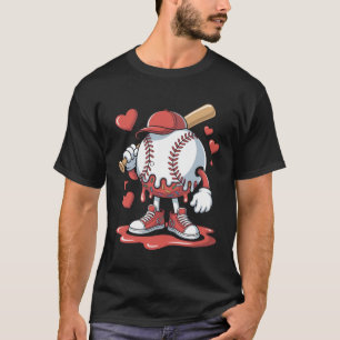 Eiscreme Baseball Drip Schmelz Charakter Kunst Eis T-Shirt