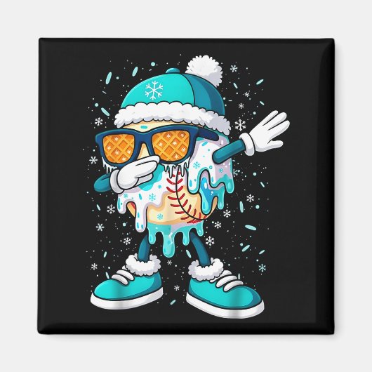 Eiscreme Baseball Tropfen Home Plate Schläger Cool Magnet (Vorne)