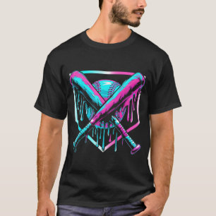Eiscreme Baseball Tropfen Home Plate Schläger Cool T-Shirt