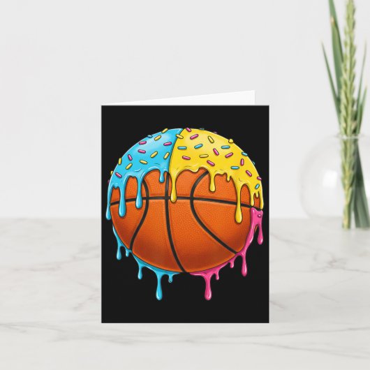 Eiscreme Basketball Tropfen mit farbenfrohen Sprin Karte (Vorderseite)