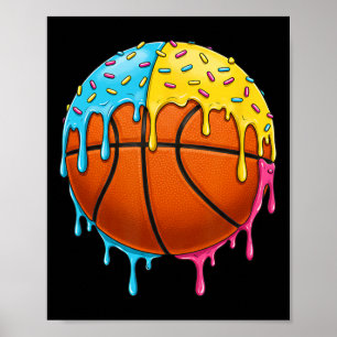 Eiscreme Basketball Tropfen mit farbenfrohen Sprin Poster